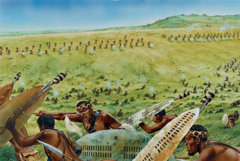 Атака зулусов на британский лагерь